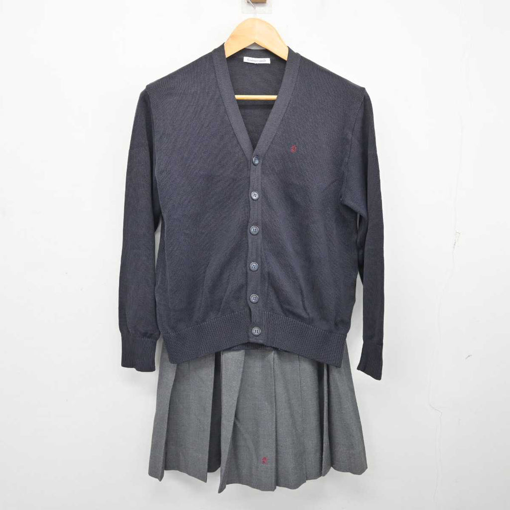 中古】茨城県 常総学院高等学校 女子制服 3点 (ニット・スカート) sf074805 | 中古制服通販パレイド