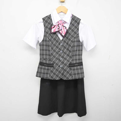 【中古】 事務服 女子制服 5点 (ベスト・シャツ・スカート) sf074815