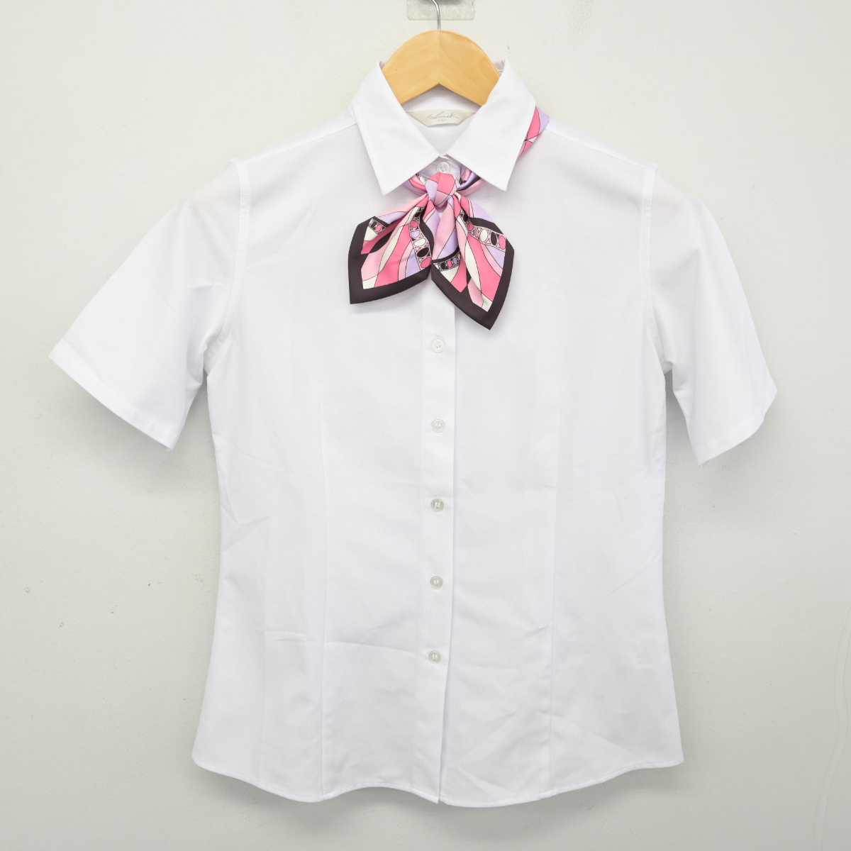 【中古】 事務服 女子制服 5点 (ベスト・シャツ・スカート) sf074815