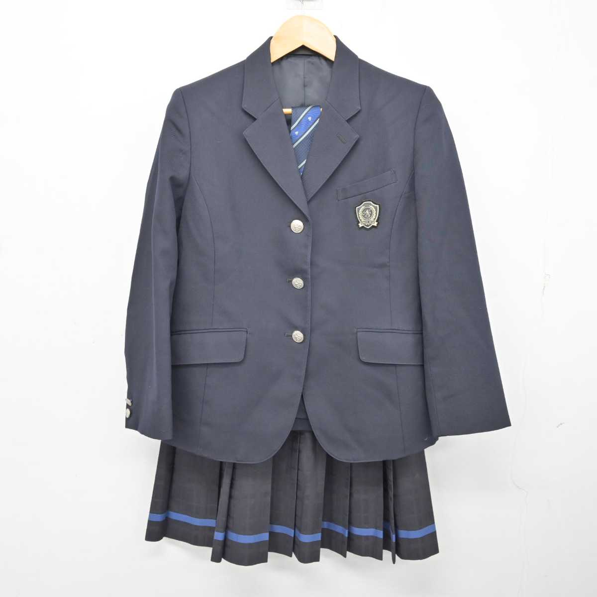 【中古】三重県 名張青峰高等学校 女子制服 4点 (ブレザー・ニット・スカート) sf074826