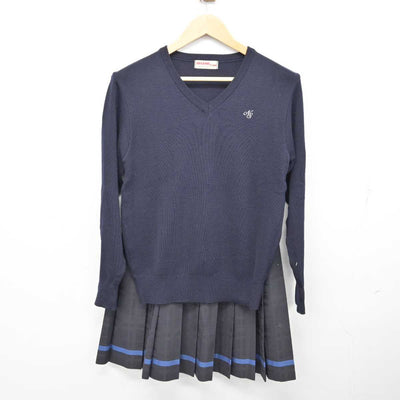 【中古】三重県 名張青峰高等学校 女子制服 4点 (ブレザー・ニット・スカート) sf074826