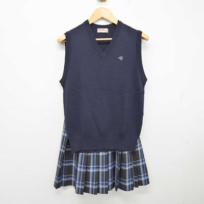 【中古】三重県 名張青峰高等学校 女子制服 3点 (ニットベスト・スカート) sf074827