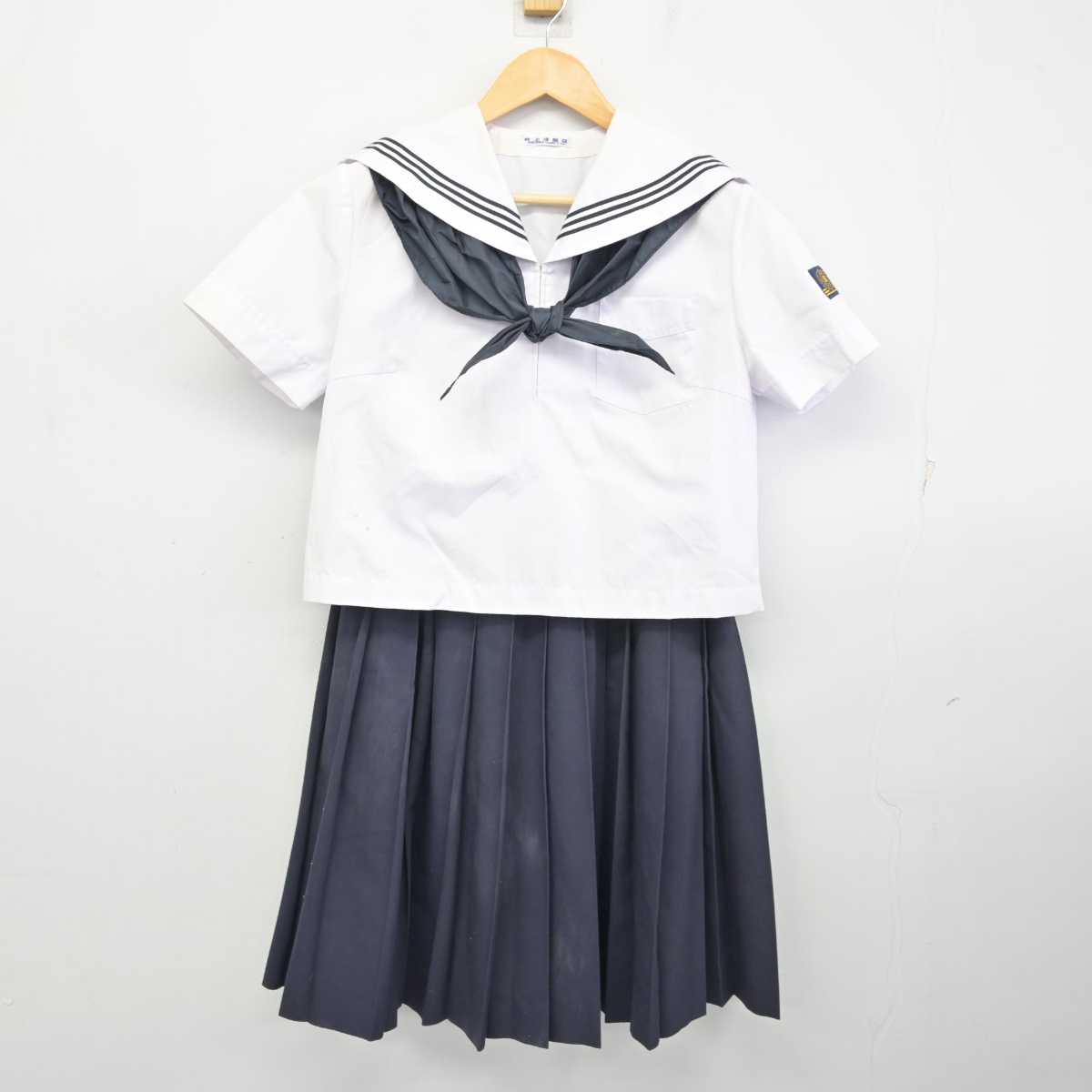 【中古】福岡県 嘉穂高等学校 女子制服 3点 (セーラー服・スカート) sf074833