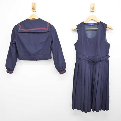 【中古】福岡県 飯塚日新館中学校 女子制服 4点 (セーラー服・ジャンパースカート) sf074838