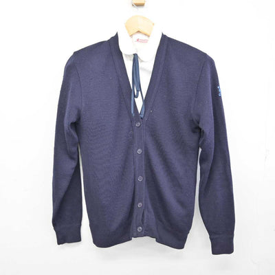 【中古】福岡県 飯塚日新館中学校 女子制服 3点 (ニット・シャツ) sf074841