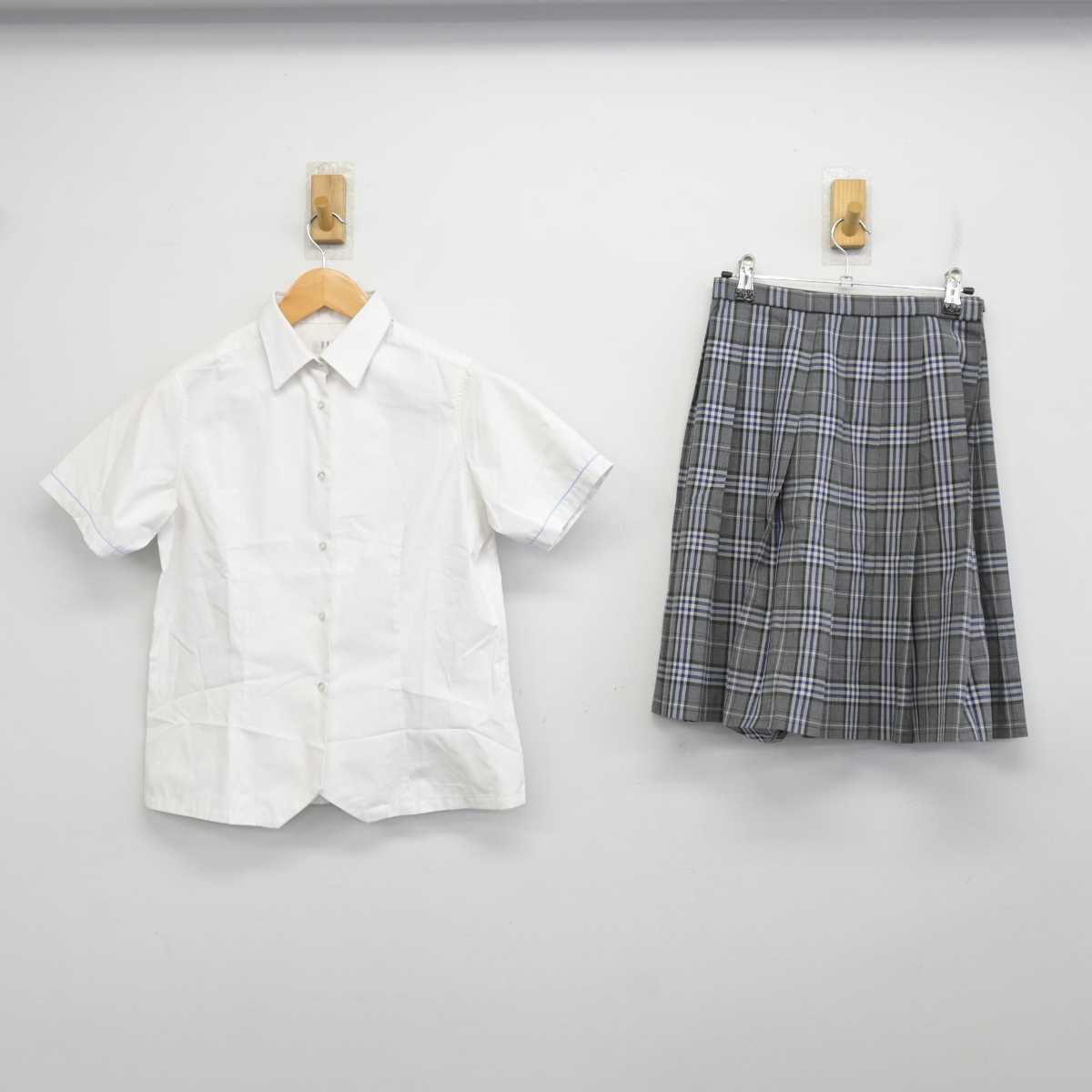 【中古】愛知県 至学館高等学校 女子制服 2点 (シャツ・スカート) sf074870