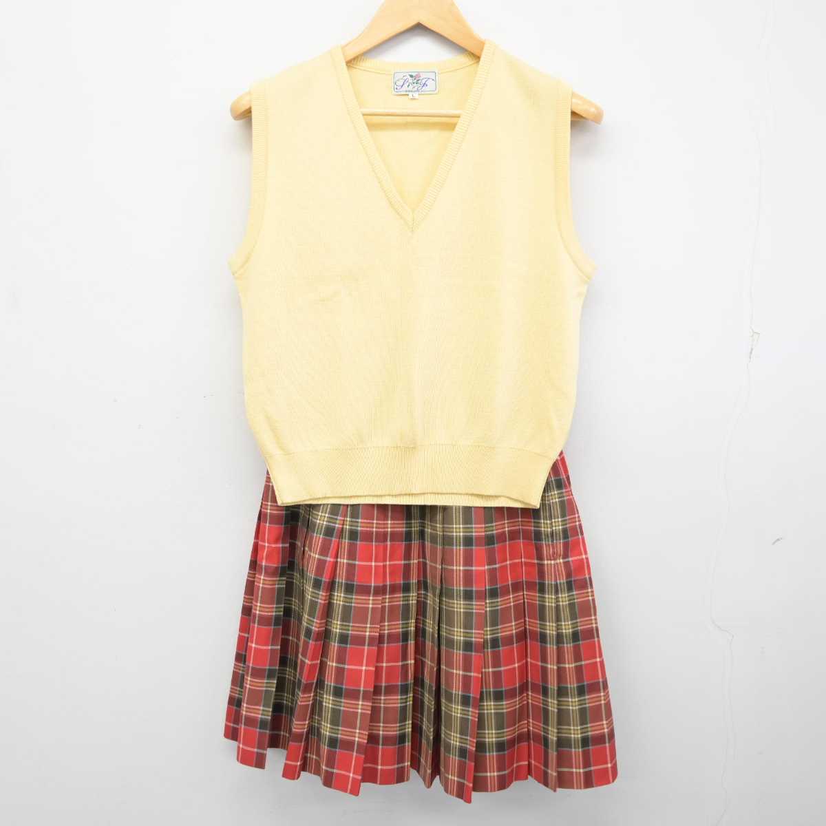 【中古】東京都 品川女子学院中等部/旧制服 女子制服 2点 (ニットベスト・スカート) sf074896