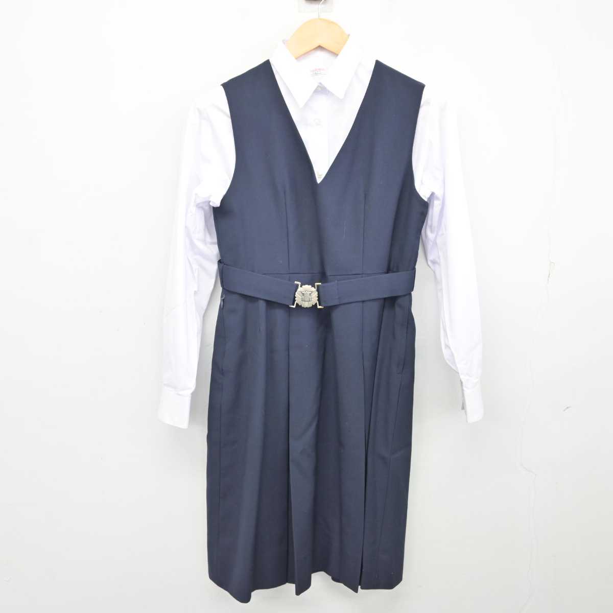 【中古】熊本県 熊本高等学校 女子制服 4点 (ブレザー・シャツ・ジャンパースカート) sf074911