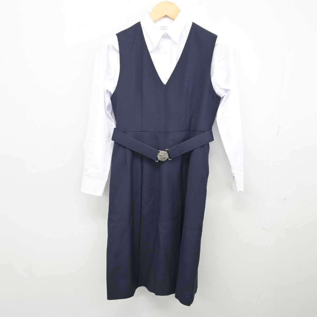 【中古】熊本県 熊本高等学校 女子制服 4点 (ブレザー・シャツ・ジャンパースカート) sf074912