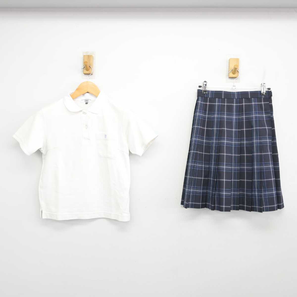 【中古】神奈川県 法政大学第二中・高等学校 女子制服 2点 (シャツ・スカート) sf074931