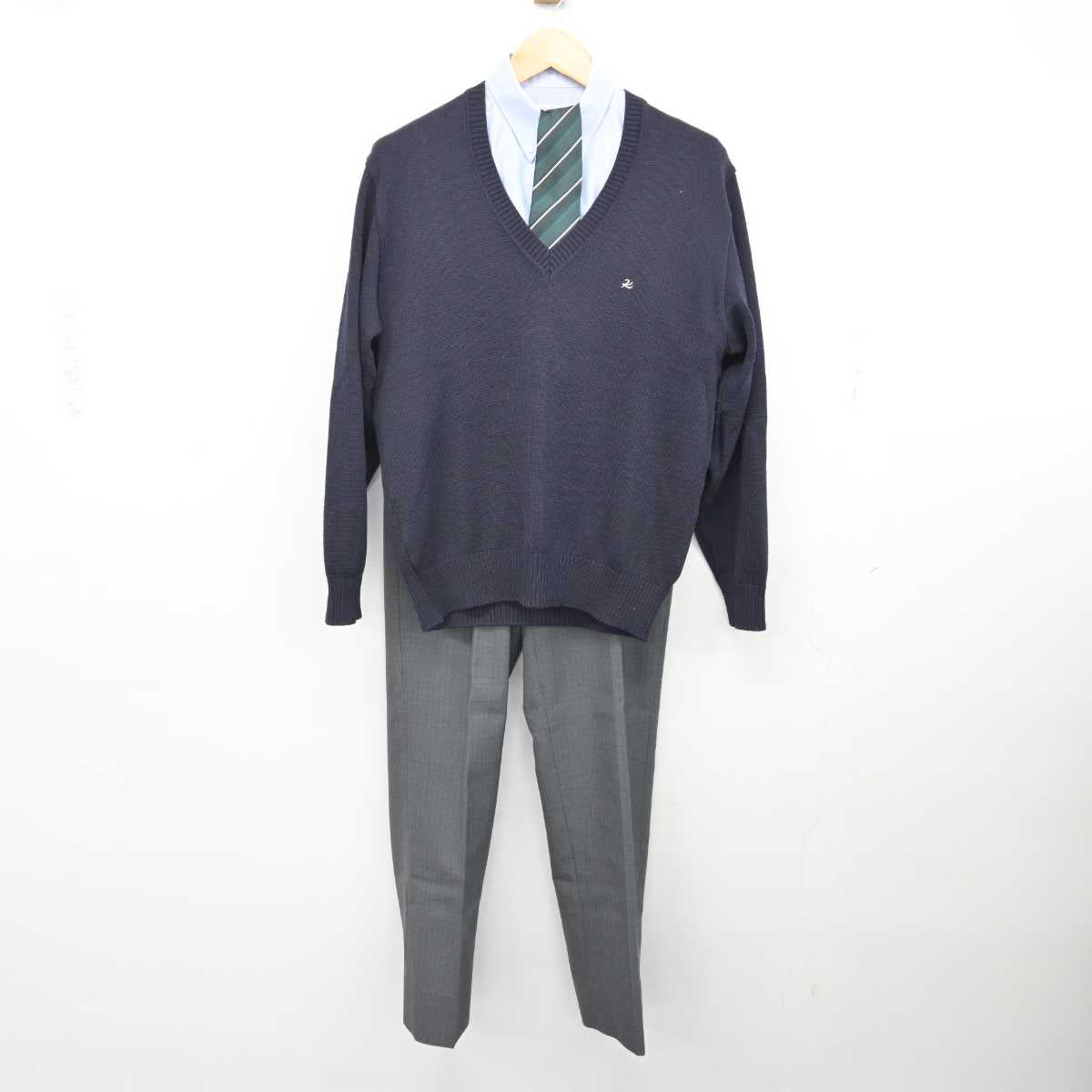 【中古】神奈川県 向上高等学校 男子制服 4点 (ニット・シャツ・ズボン) sf074934