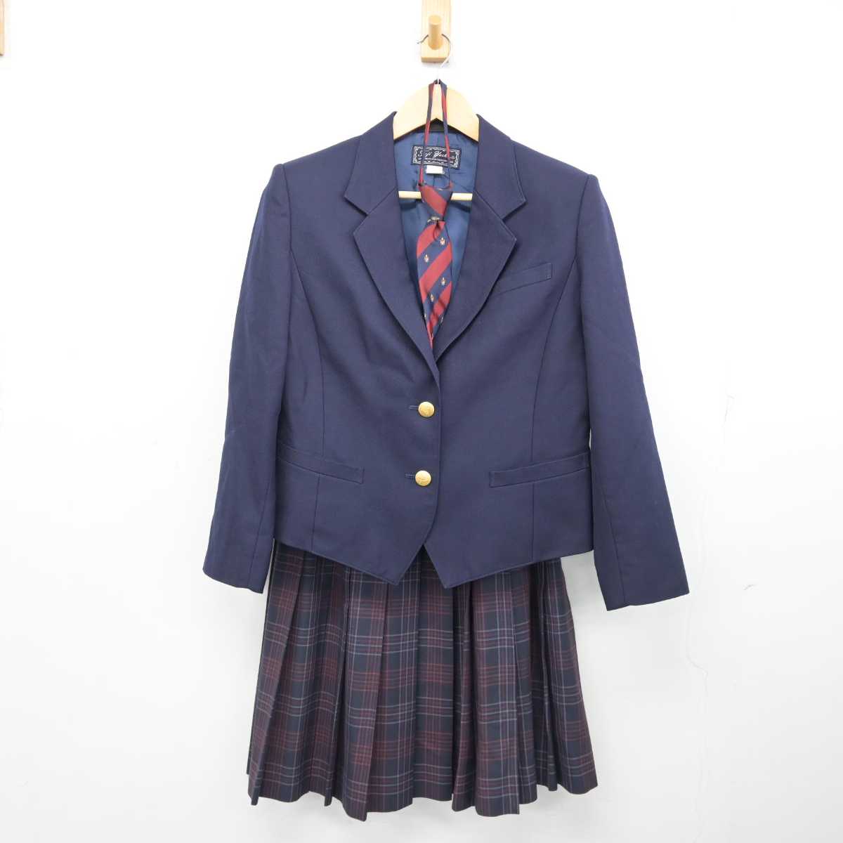 【中古】北海道 旭川西高等学校 女子制服 4点 (ブレザー・スカート) sf074940