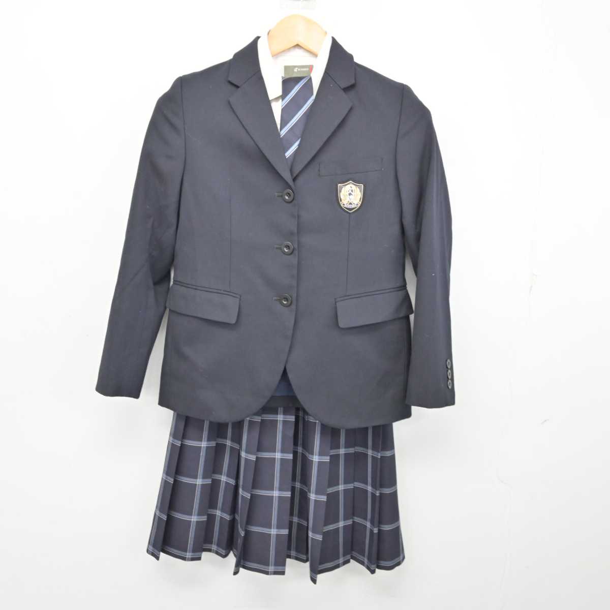 【中古】熊本県  文徳中学校・高等学校 女子制服 4点 (ブレザー・シャツ・スカート) sf074948