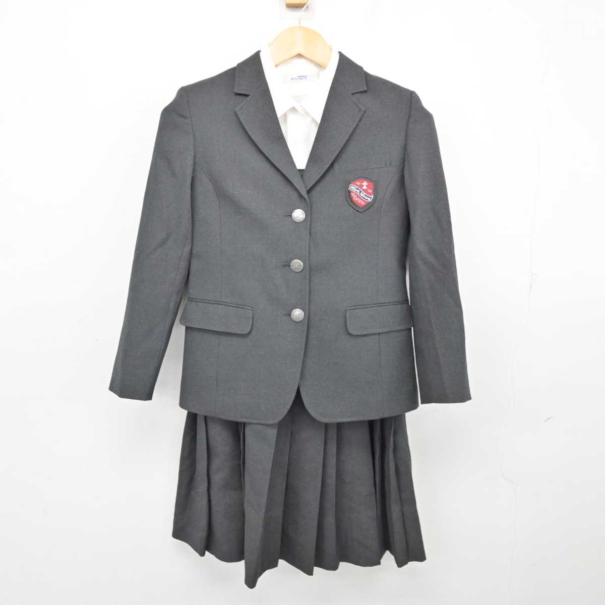 【中古】大阪府 香里ヌヴェール学院中学校・高等学校 女子制服 3点 (ブレザー・シャツ・ジャンパースカート) sf074953