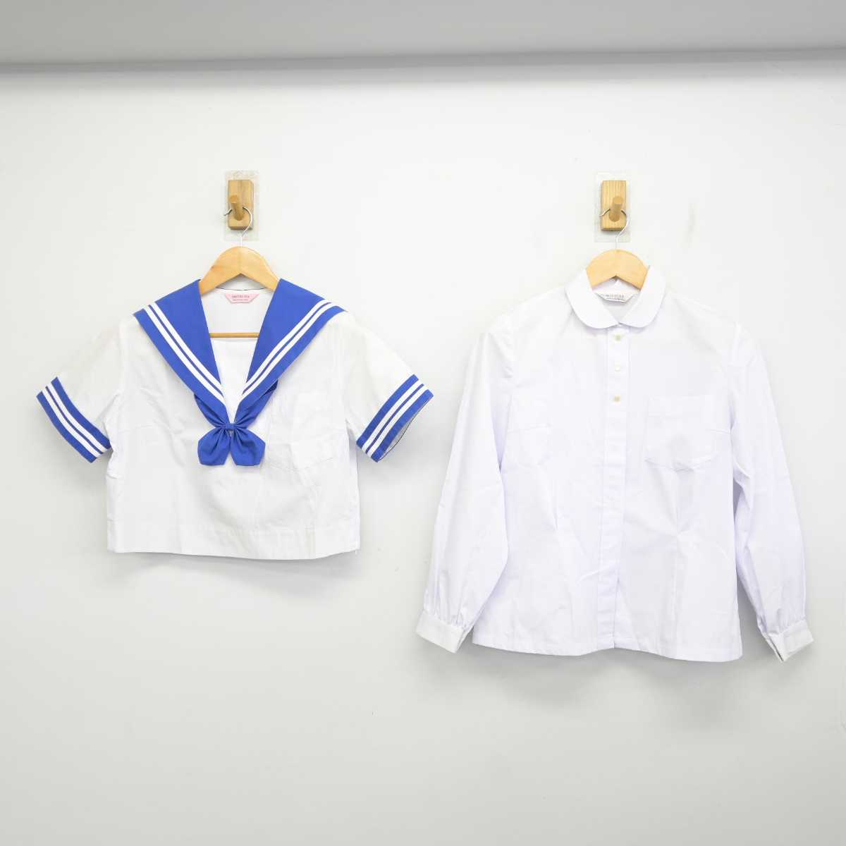 【中古】熊本県 託麻中学校 女子制服 4点 (セーラー服・シャツ・スカート) sf074960