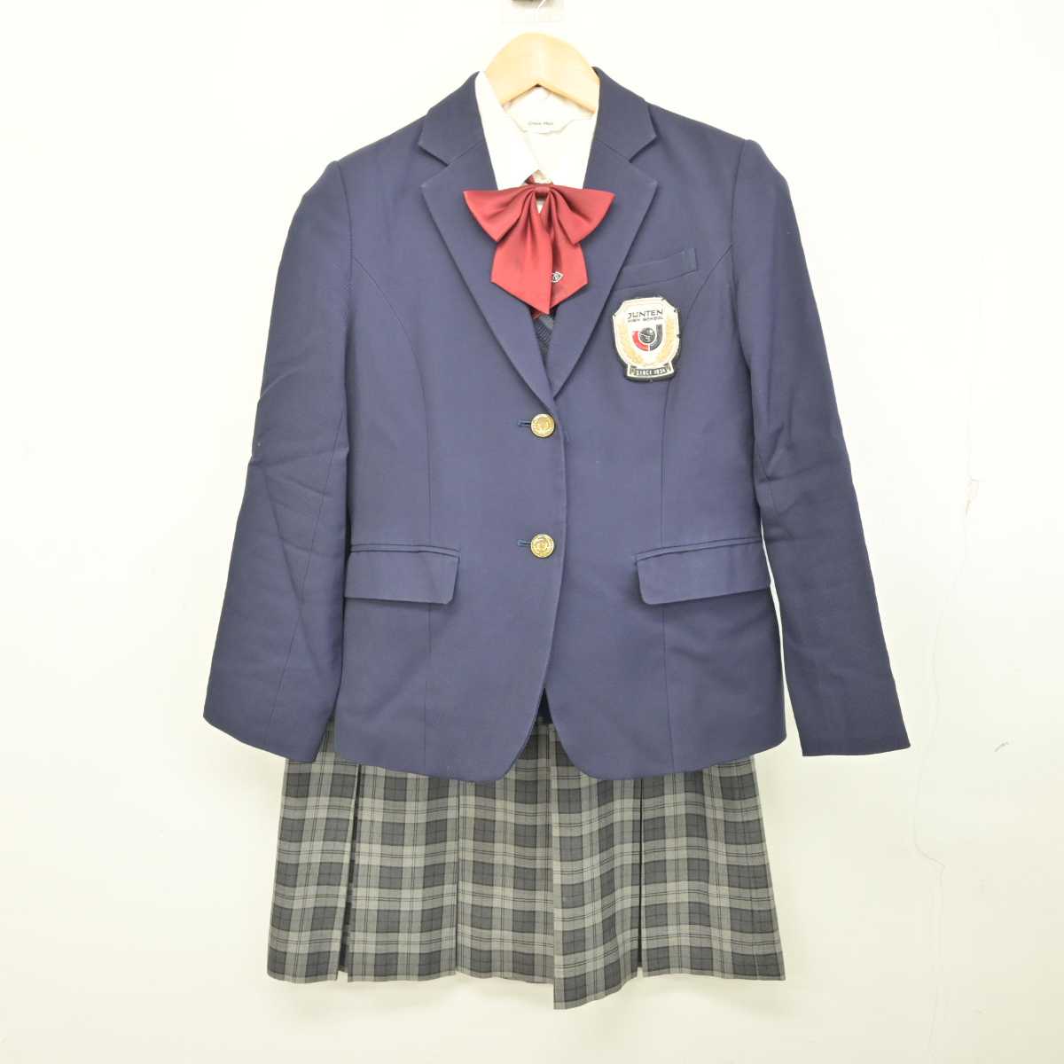 【中古】東京都 順天中学校・高等学校 女子制服 6点 (ブレザー・ニット・シャツ・スカート) sf074970