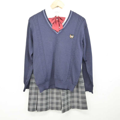 【中古】東京都 順天中学校・高等学校 女子制服 6点 (ブレザー・ニット・シャツ・スカート) sf074970