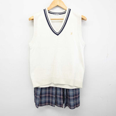 【中古】島根県 石見智翠館高等学校 女子制服 2点 (ニットベスト・スカート) sf074979