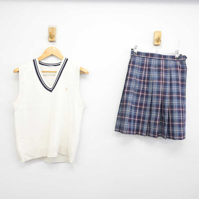 【中古】島根県 石見智翠館高等学校 女子制服 2点 (ニットベスト・スカート) sf074979