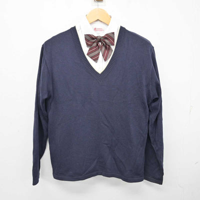 【中古】福岡県 三井高等学校 女子制服 3点 (ニット・シャツ) sf075033