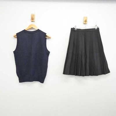 【中古】千葉県 成東高等学校 女子制服 2点 (ニットベスト・スカート) sf075042