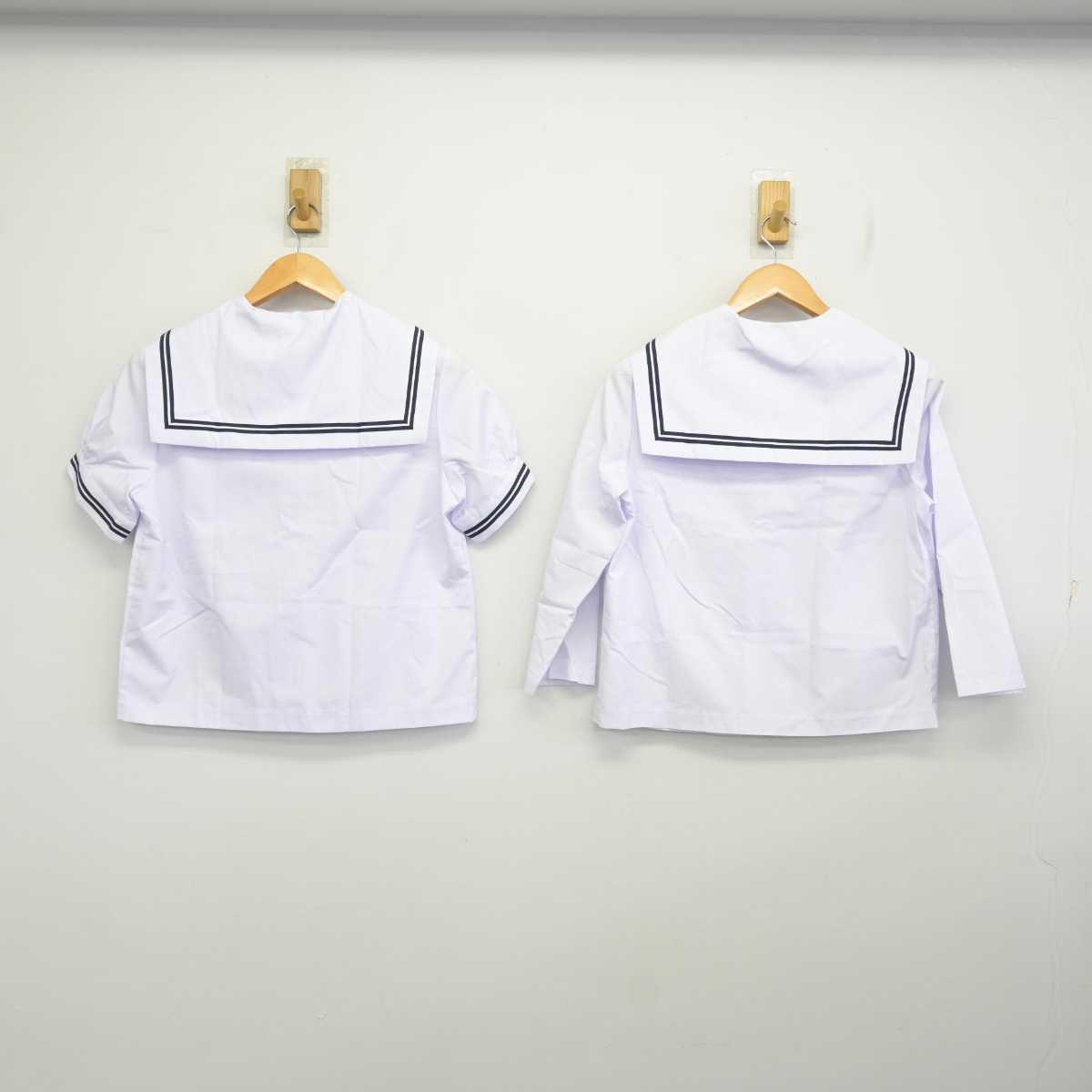 【中古】福島県 大玉中学校 女子制服 3点 (セーラー服・セーラー服・スカート) sf075043