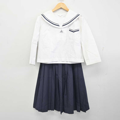 【中古】福島県 安達中学校 女子制服 4点 (セーラー服・セーラー服・スカート) sf075046