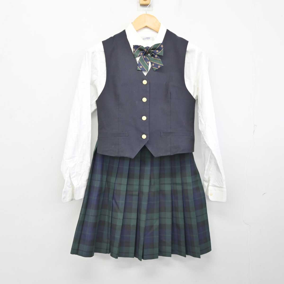 【中古】愛知県 愛知みずほ大学瑞穂高等学校 女子制服 5点 (ブレザー・ベスト・シャツ・スカート) sf075047