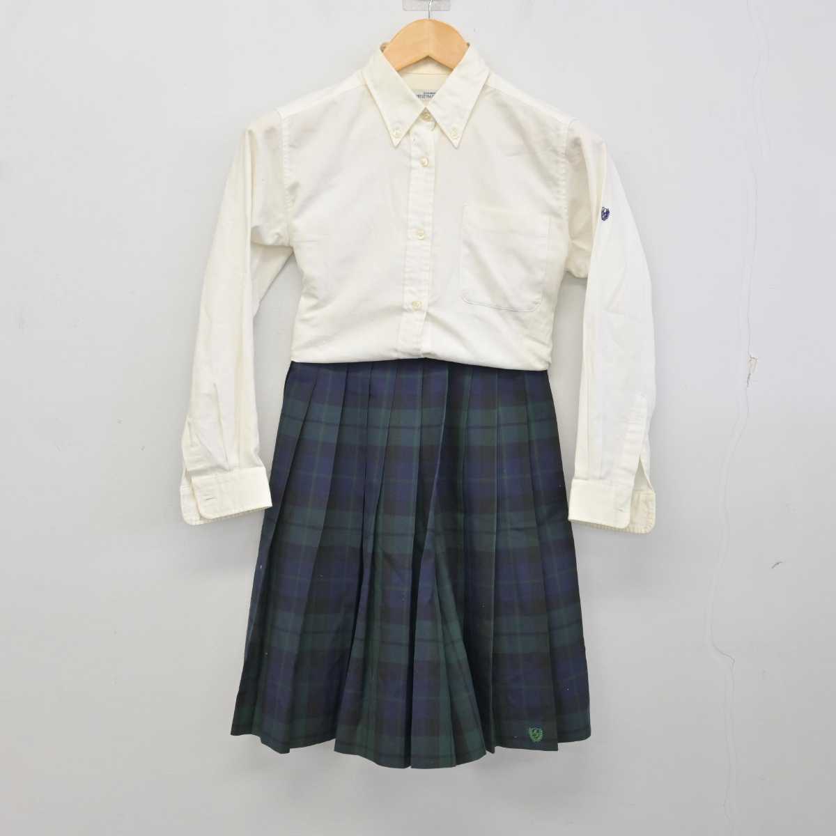 【中古】愛知県 愛知みずほ大学瑞穂高等学校 女子制服 2点 (シャツ・スカート) sf075048