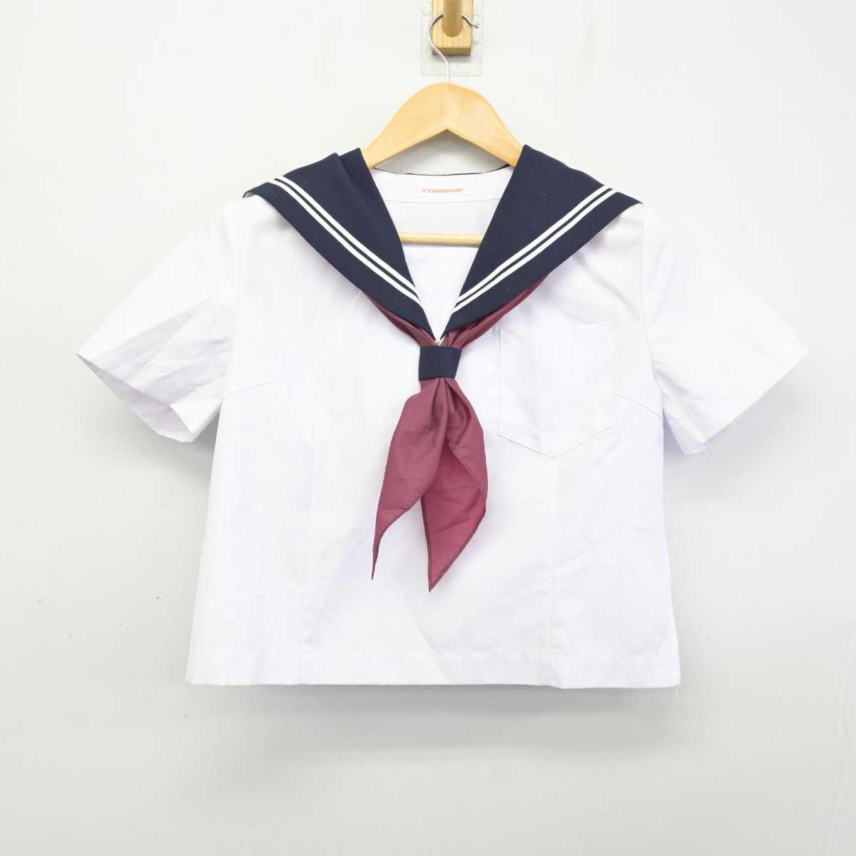 【中古】福島県 白沢中学校 女子制服 3点 (セーラー服・スカート) sf075051