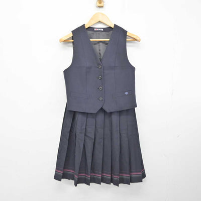 【中古】東京都  文華女子高等学校 女子制服 4点 (ブレザー・ベスト・スカート) sf075052