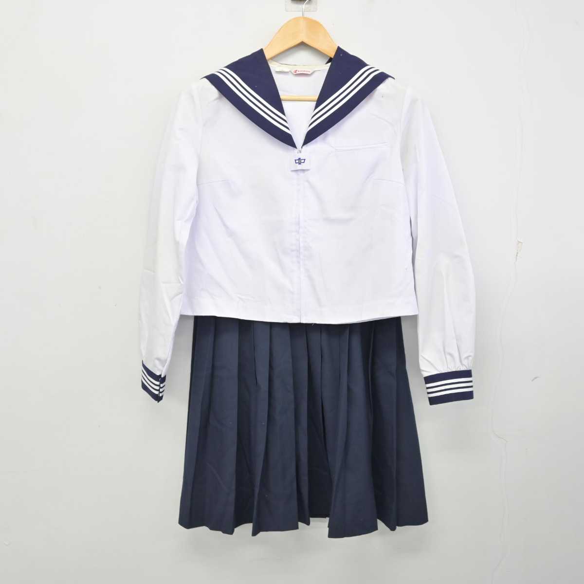 【中古】福島県 本宮第一中学校 女子制服 4点 (セーラー服・セーラー服・スカート) sf075054