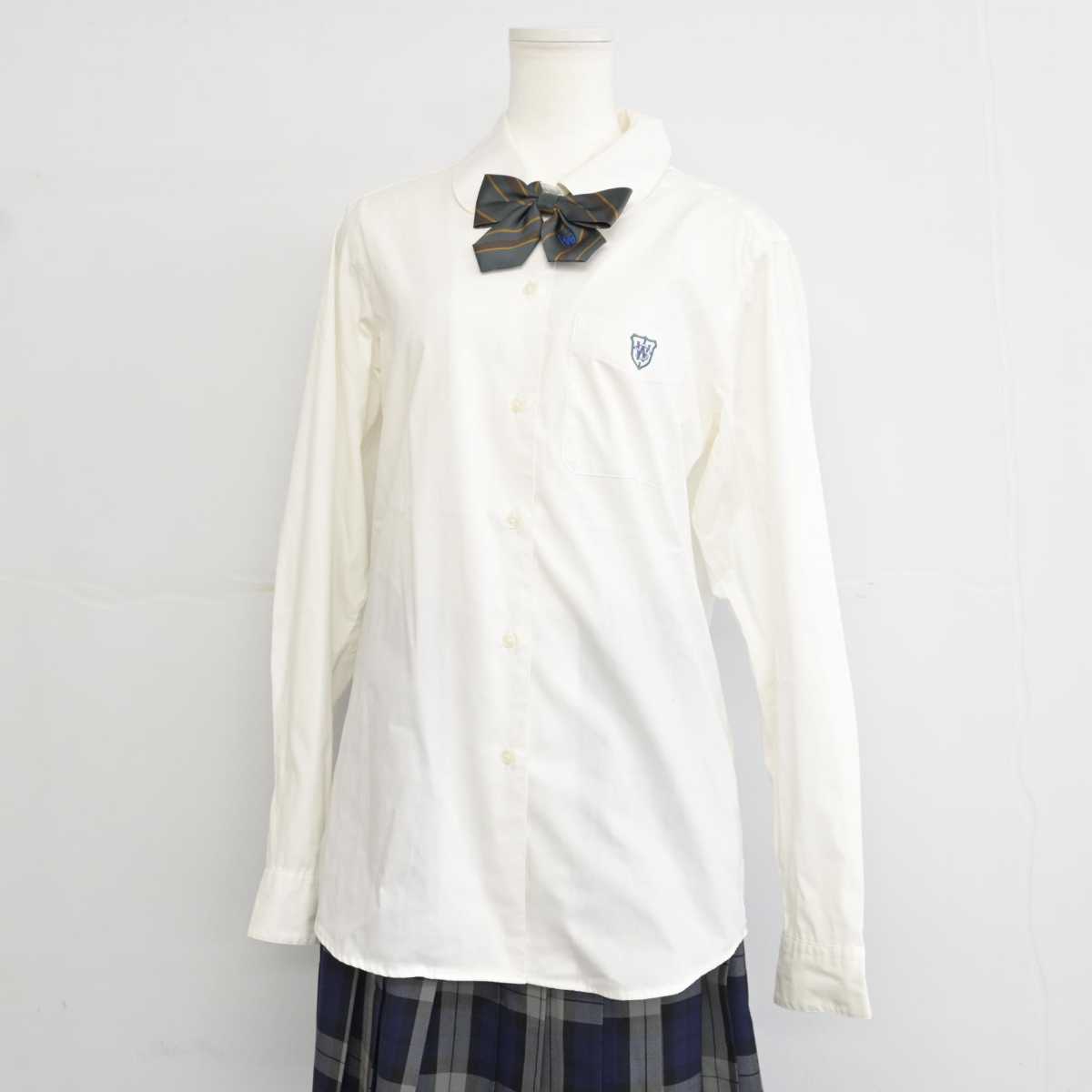 【中古】福岡県 西南学院高等学校 女子制服 5点 (ブレザー・ニット・シャツ・スカート) sf075064