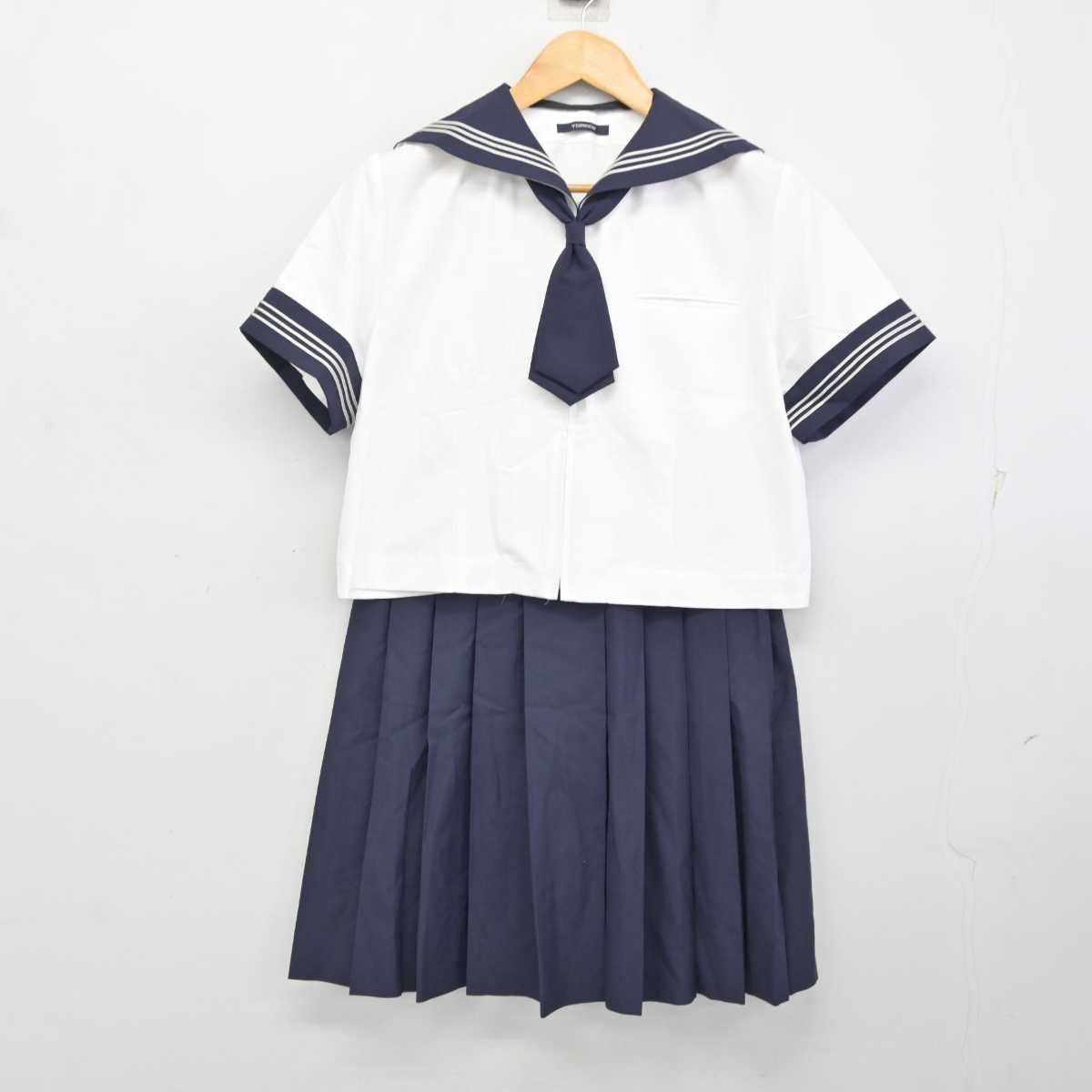 【中古】千葉県 和洋国府台女子中学校 女子制服 3点 (セーラー服・スカート) sf075069