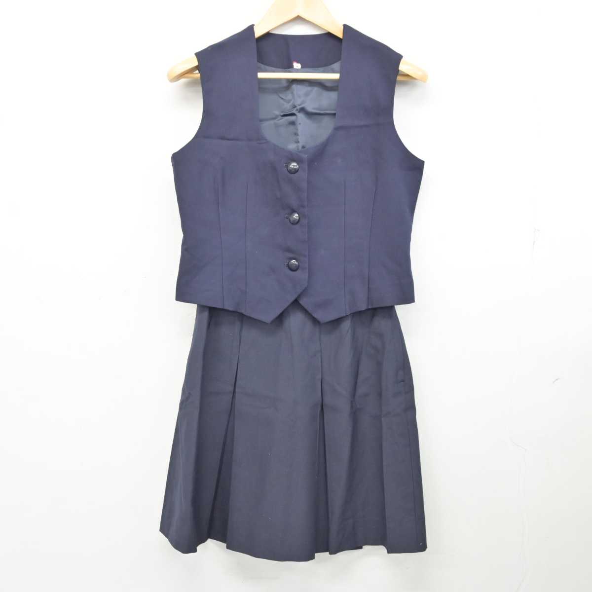 【中古】石川県 金沢二水高等学校 女子制服 2点 (ベスト・スカート) sf075079