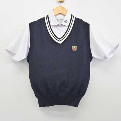 【中古】沖縄県 那覇西高等学校 女子制服 2点 (ニットベスト・シャツ) sf075088