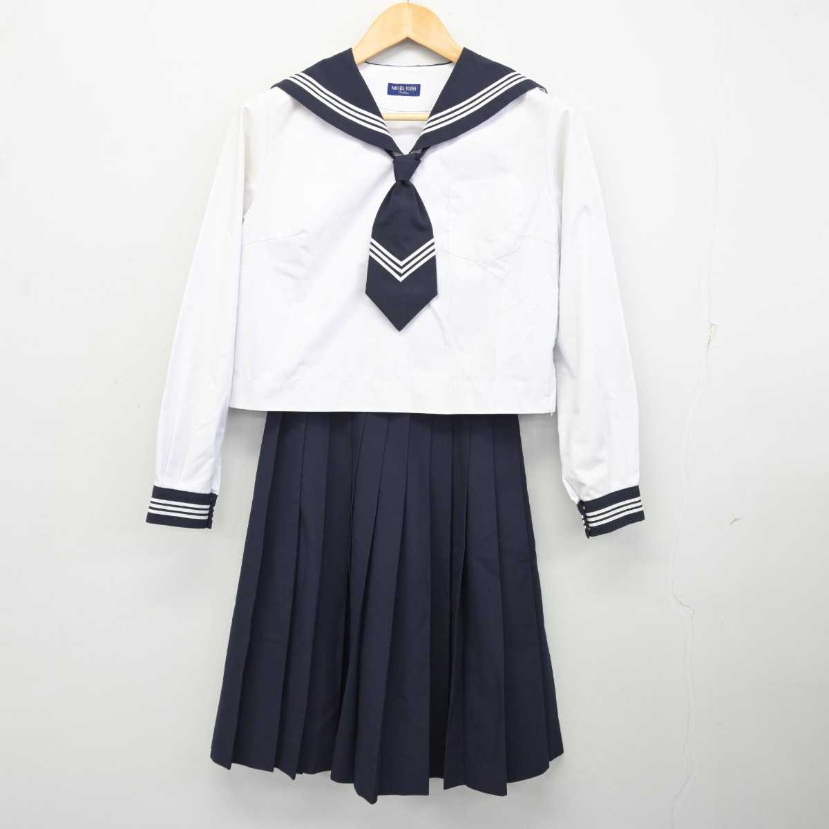 【中古】鳥取県 米子西高等学校 女子制服 3点 (セーラー服・スカート) sf075100