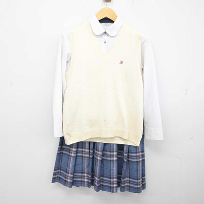 【中古】北海道 北海道札幌白石高等学校 女子制服 3点 (ニットベスト・シャツ・スカート) sf075147