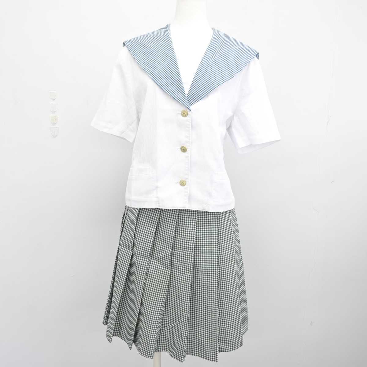 【中古】岡山県 就実高等学校 女子制服 2点 (セーラー服・スカート) sf075158