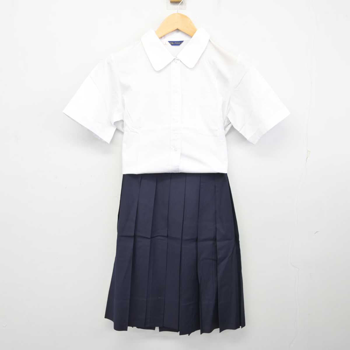 【中古】山梨県 山梨大学教育学部附属中学校 女子制服 3点 (ニットベスト・シャツ・スカート) sf075164