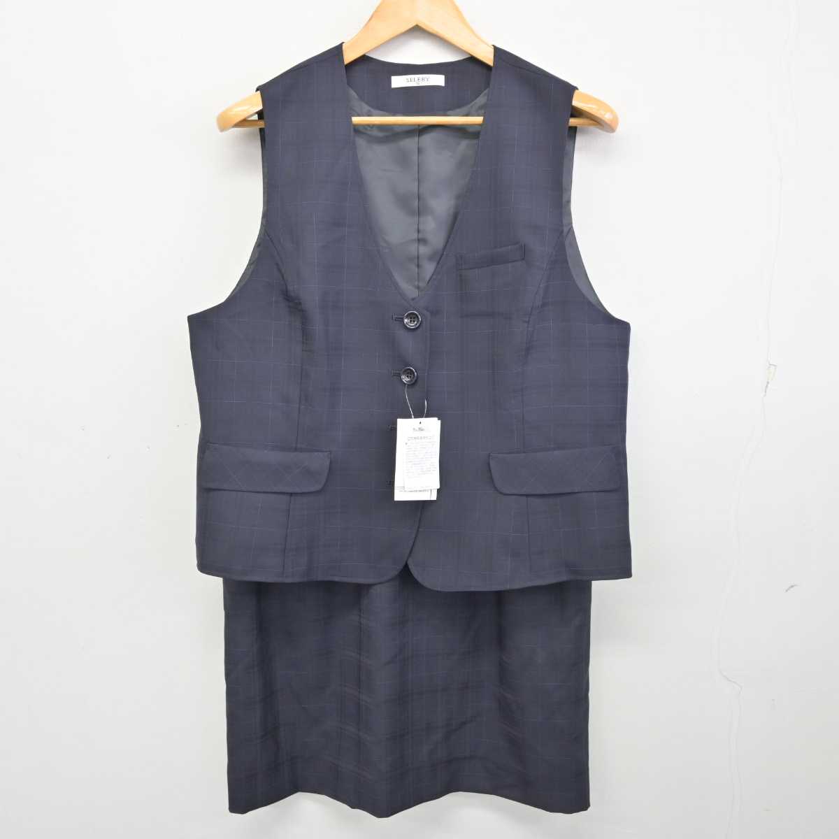 【中古】 事務服 女子制服 2点 (ベスト・スカート) sf075177