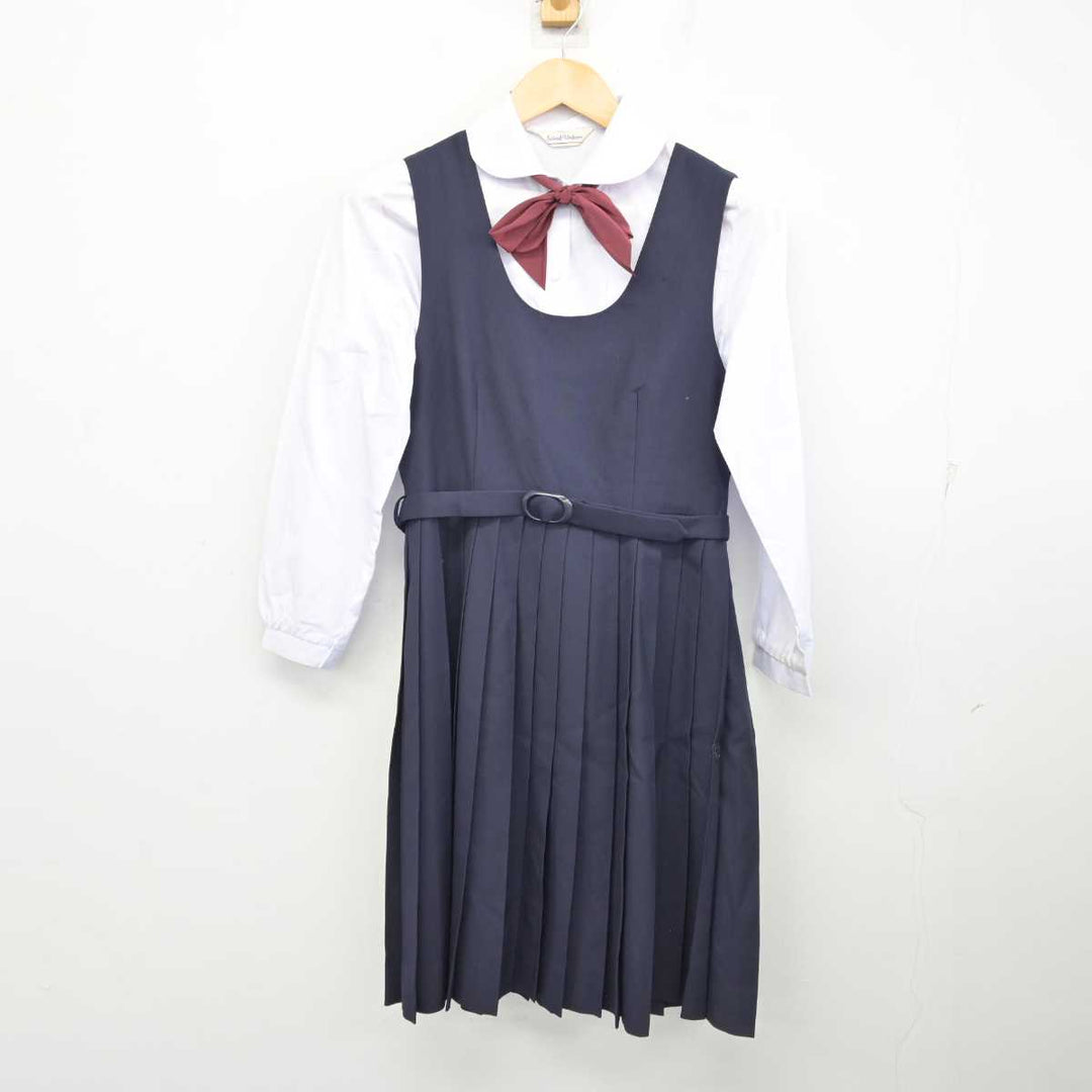 【中古】愛知県 椙山女学園中学校 女子制服 4点 (ブレザー・シャツ・ジャンパースカート) sf075192