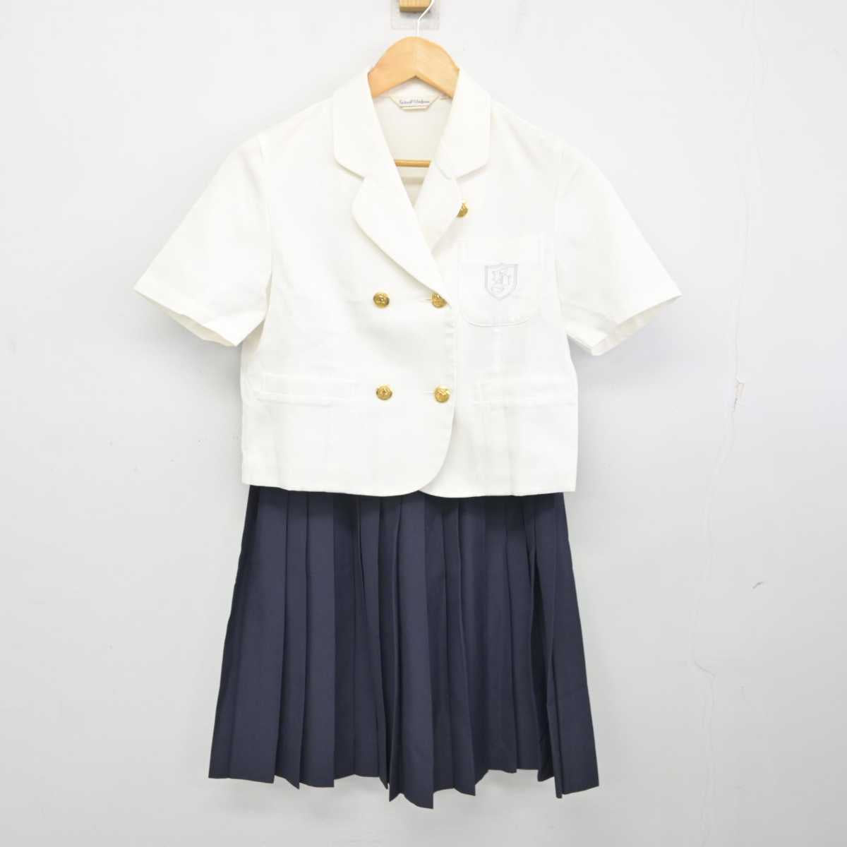 【中古】愛知県 椙山女学園高等学校 女子制服 2点 (シャツ・スカート) sf075195