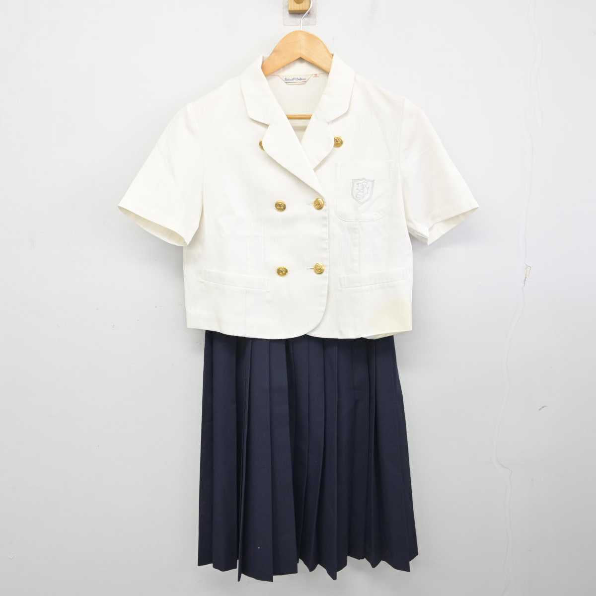 【中古】愛知県 椙山女学園高等学校 女子制服 2点 (シャツ・スカート) sf075197