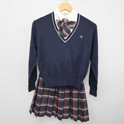 【中古】栃木県 國學院大學栃木中学校 女子制服 5点 (ブレザー・ニット・シャツ・スカート) sf075201