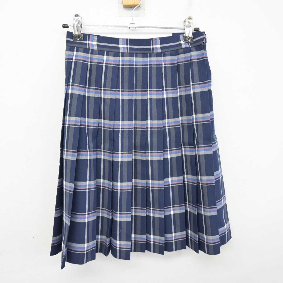 【中古】栃木県 國學院大學栃木中学校 女子制服 3点 (ニットベスト・シャツ・スカート) sf075202