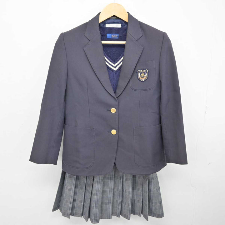 中古】山口県 小野田中学校 女子制服 3点 (ブレザー・ニット