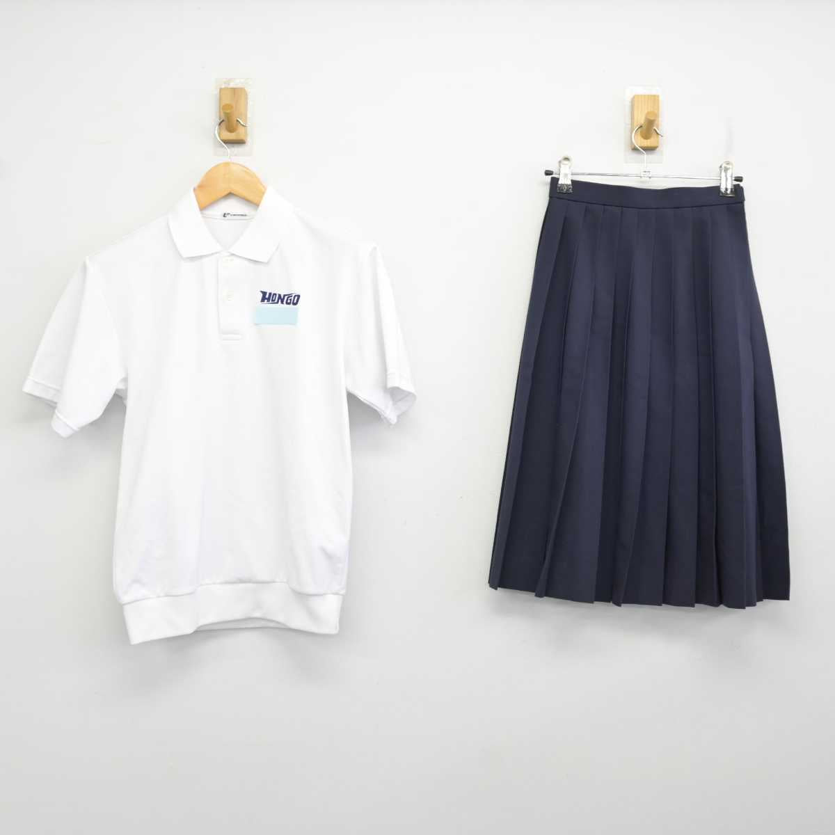 【中古】広島県 本郷中学校 女子制服 3点 (シャツ・スカート・スカート) sf075240