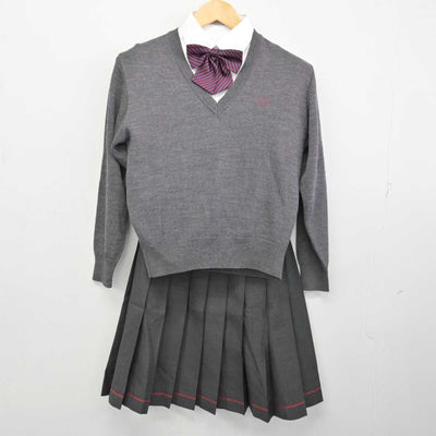 【中古】東京都 桜美林中学校 女子制服 4点 (ニット・シャツ・スカート) sf075271