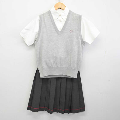 【中古】東京都 桜美林高等学校 女子制服 3点 (ニットベスト・シャツ・スカート) sf075273